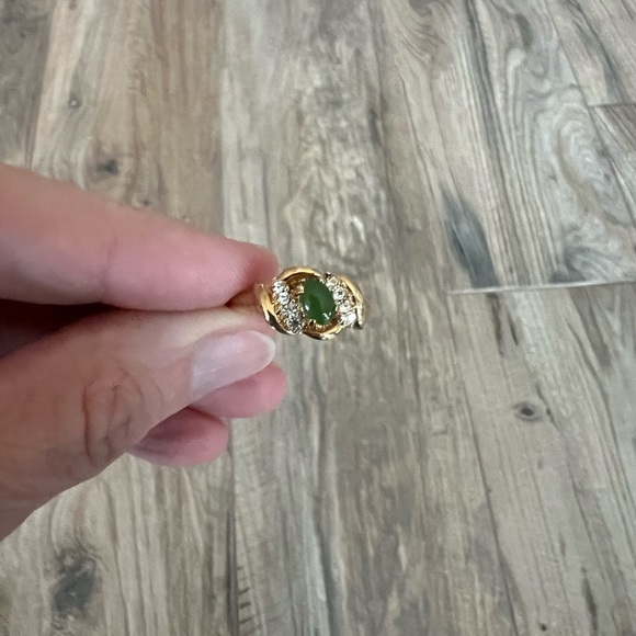 Jade & Rhinestone Ring - Picture 3 of 4